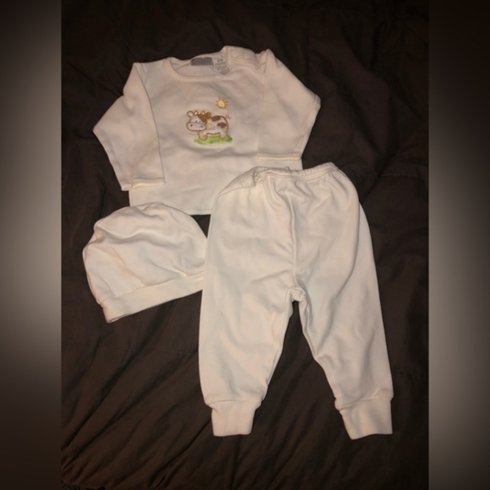 Vintage Baby Tales Cow 3 Piece Outfit